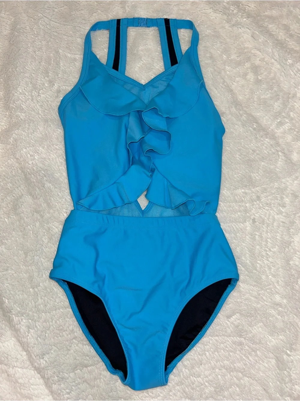 Oh la la Blue Ruffle One-Piece dance leotard
